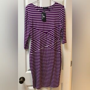 Purple Stretch Knit Dress with tags